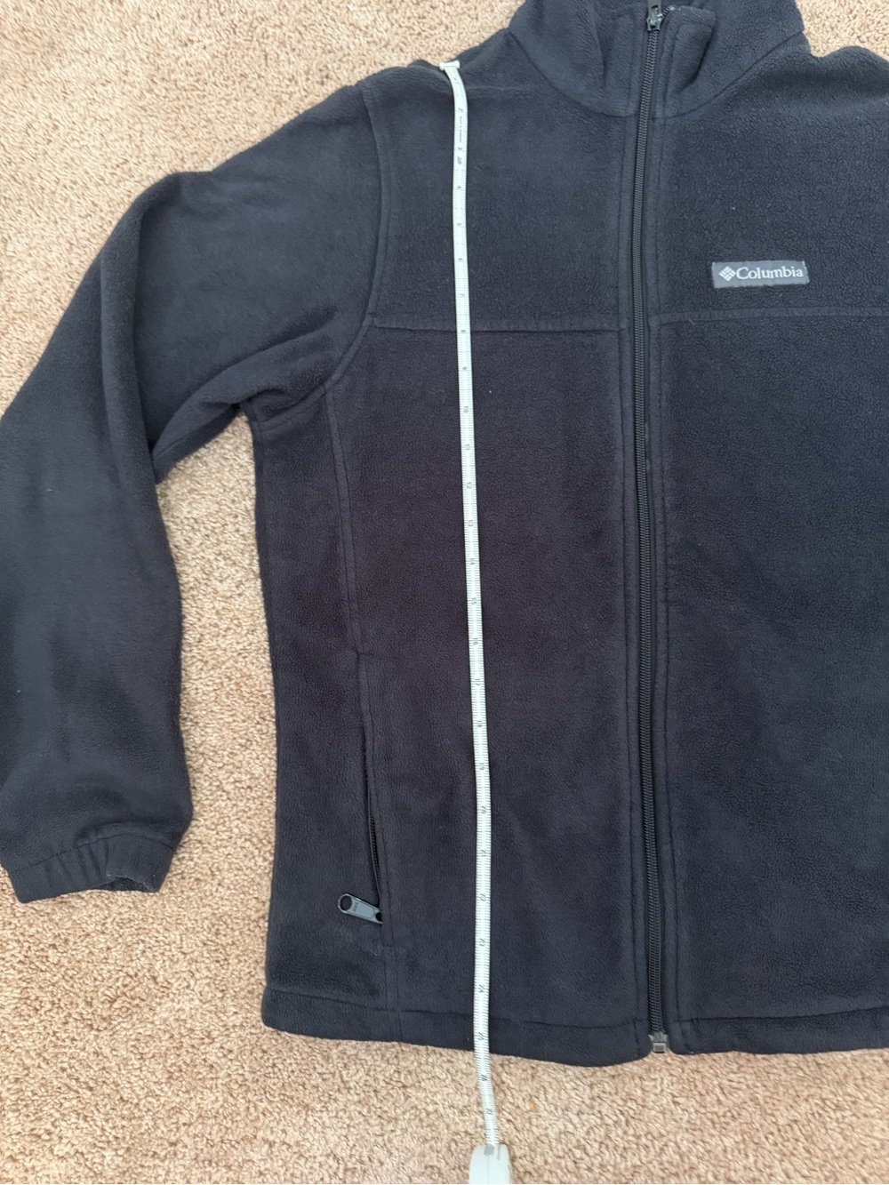 Columbia Fleece Full Zip Jacket Mens Small Black Steens Mountain Coat Logo Patch - Picture 7 of 7